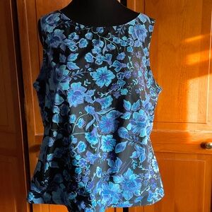 Coldwater Creek Black and Blue Floral Bikini